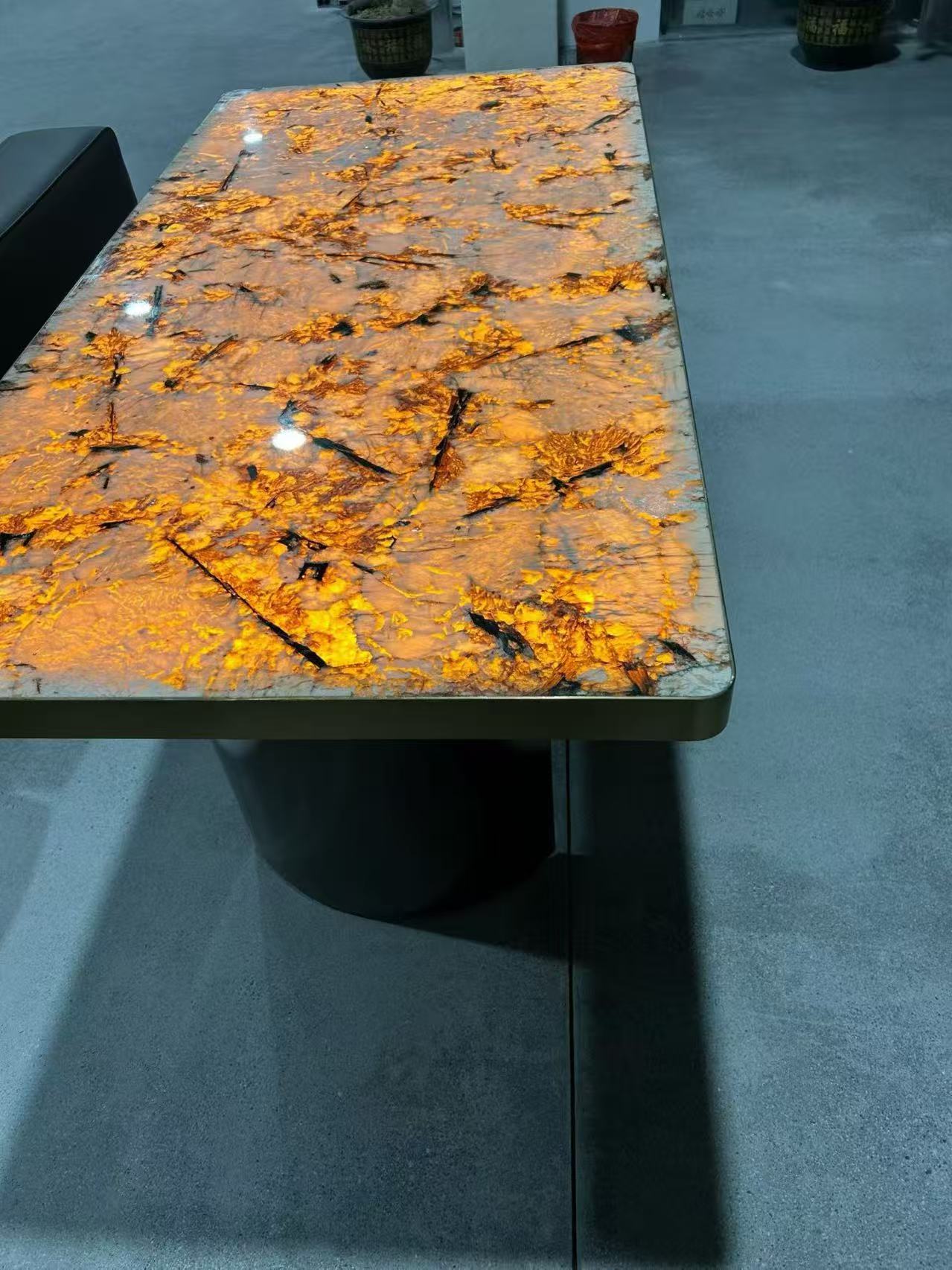 Natural Translucent Stone Dining Table & Coffee Table, Custom LED Light Table