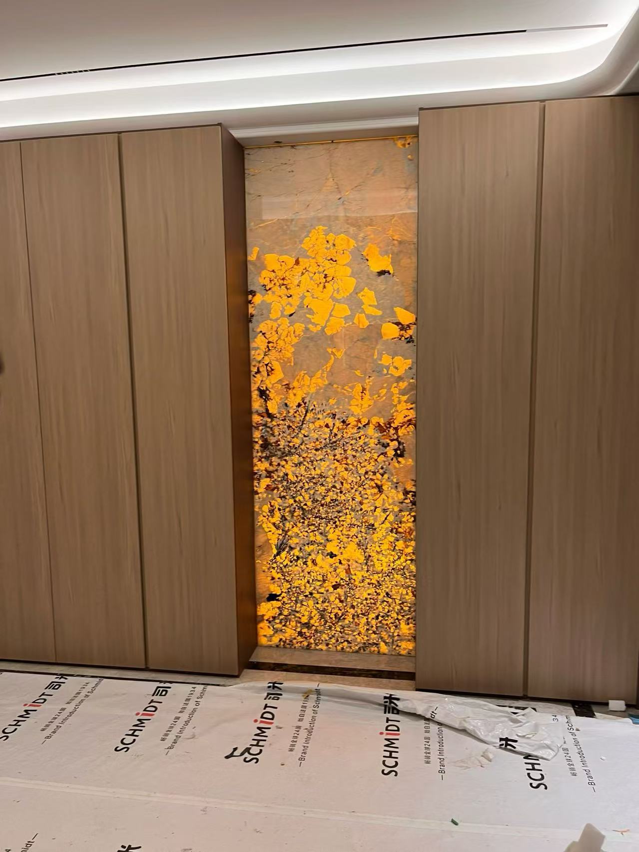 Custom Backlit Natural Stone Feature Wall