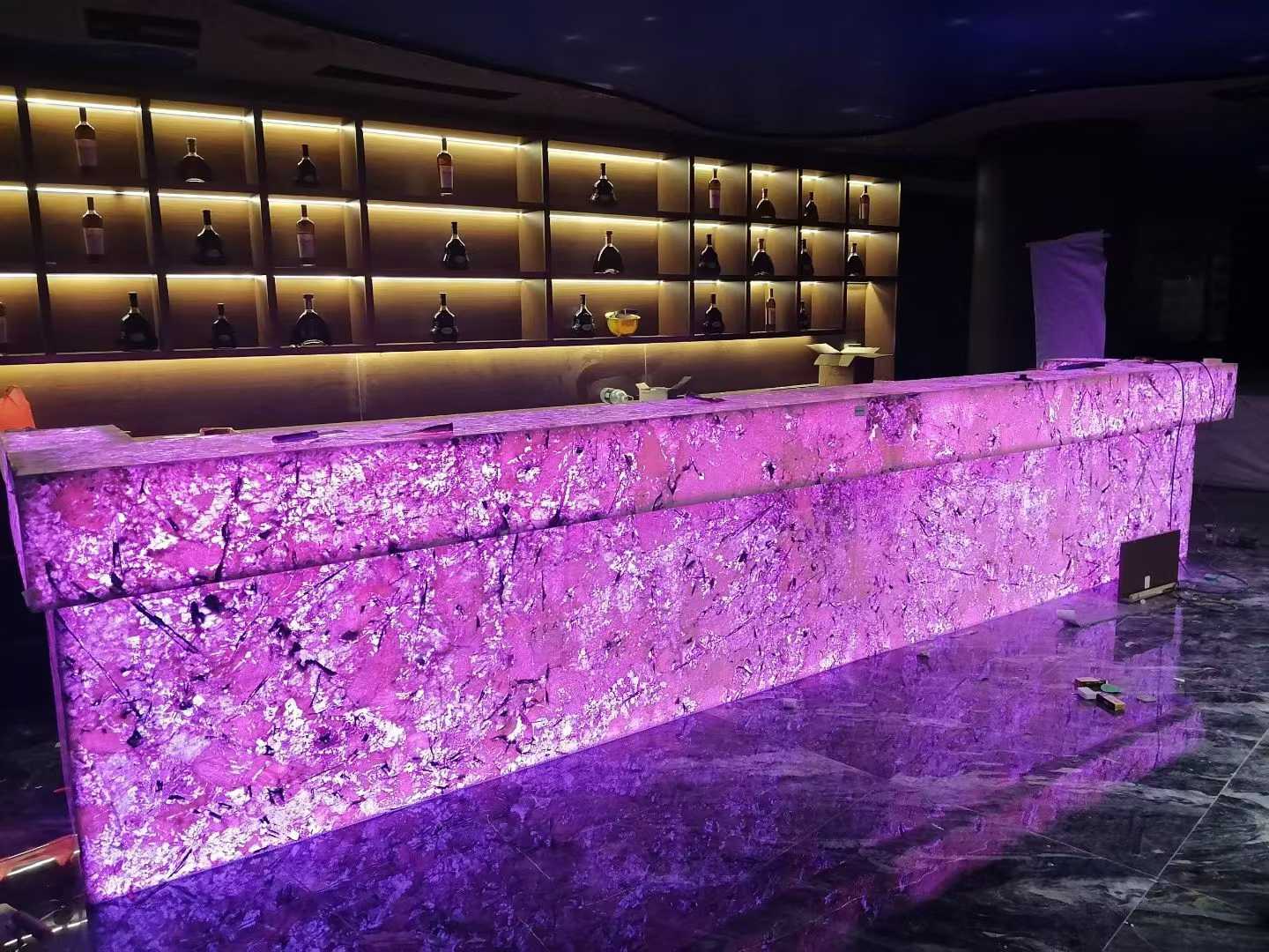 Custom Backlit Reception & Feature Counter