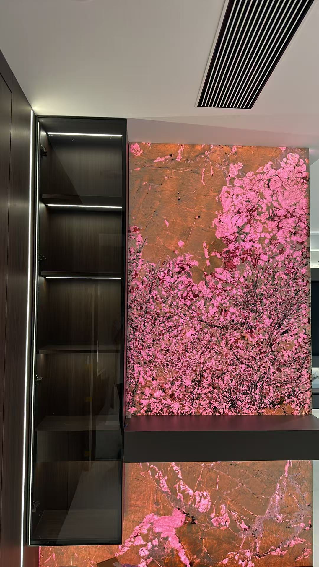 Custom Backlit Natural Stone Feature Wall
