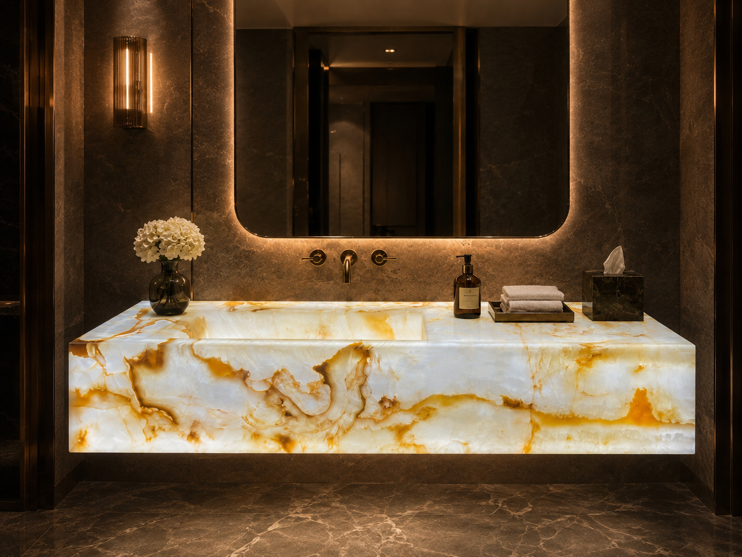 Custom Backlit Stone Tables