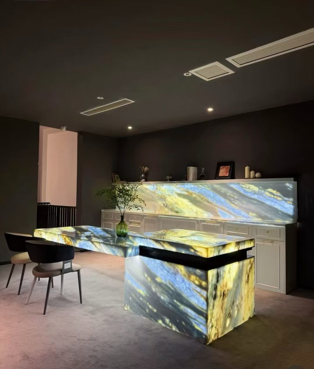 Singapore Backlit Natural Stone Kitchen Island